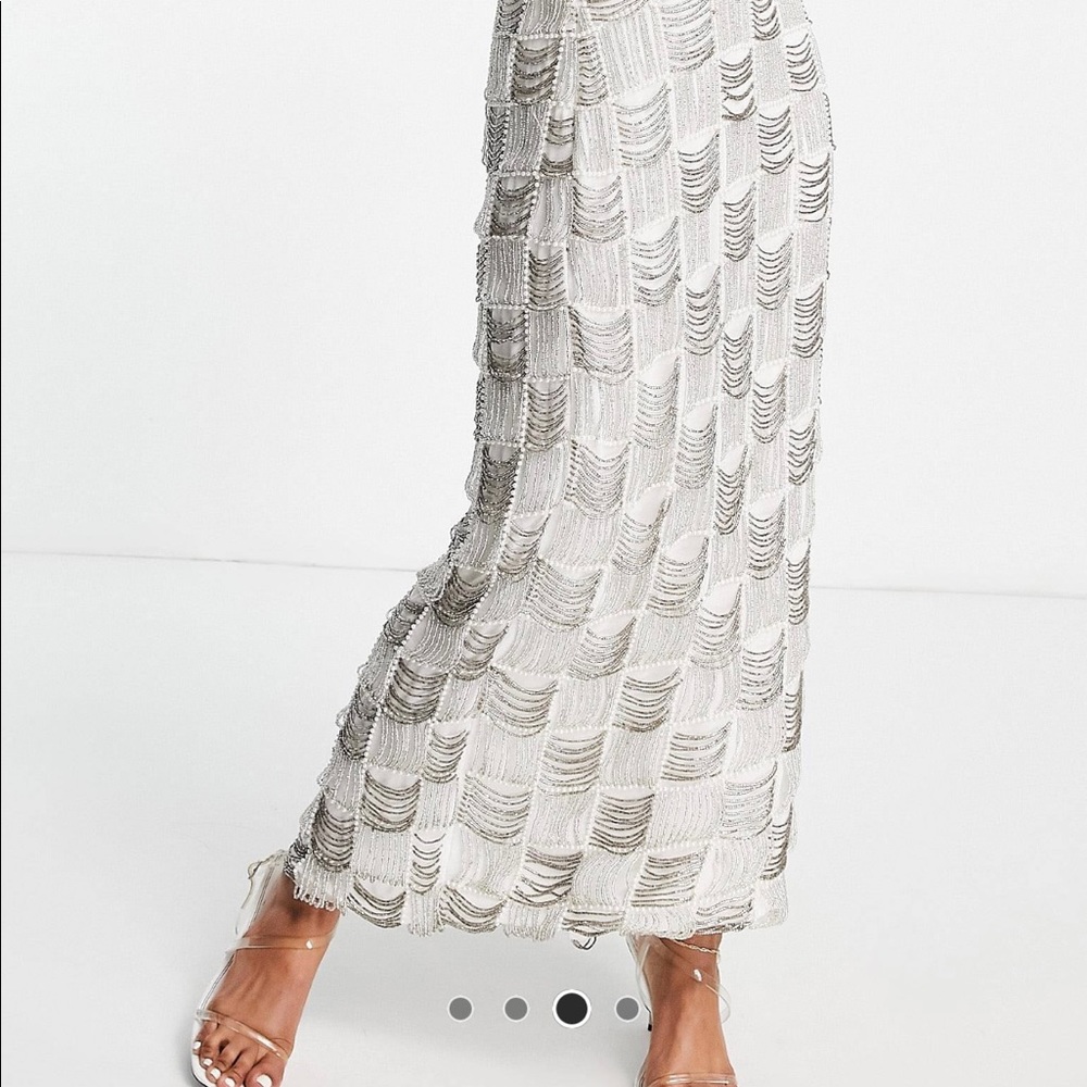 ASOS EDITION drape bread and Pearl plaid midi skirt